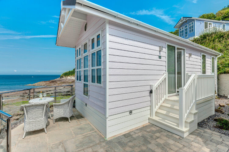 Exterior shot of a beach hut