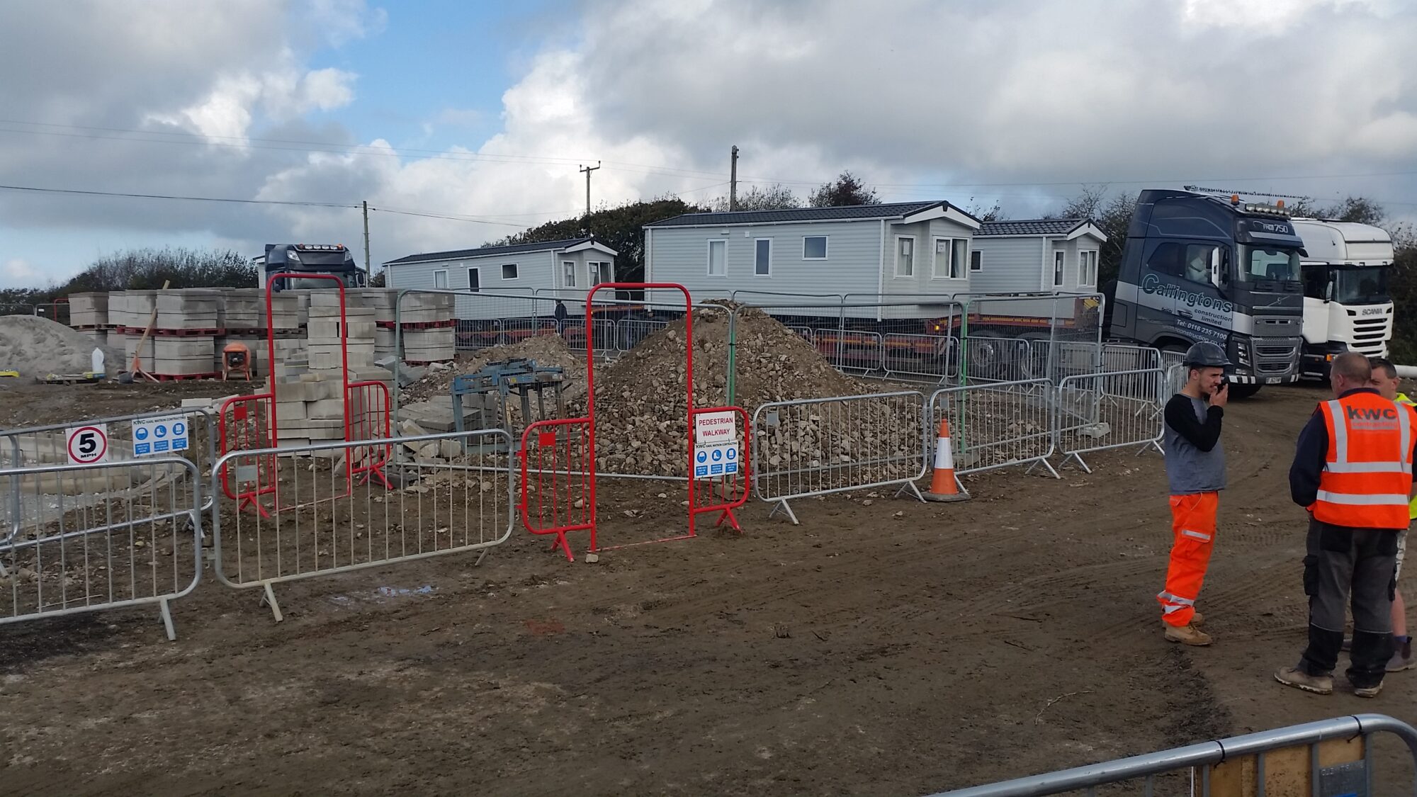 Photo of the caravans at Sandymouth during redevelopment