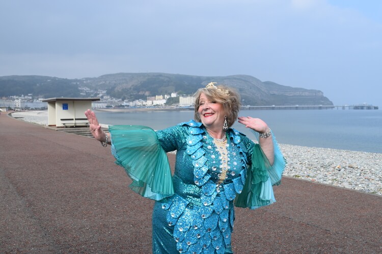 Pauline Daniels as the Mermaid in the Pete Pan panto posing for a photo