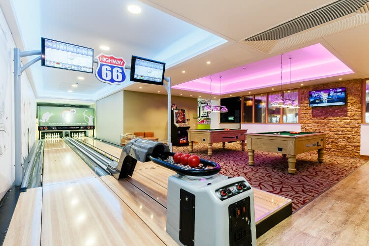 Photo of the Cheddar Woods bowling alley