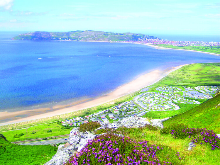 Aerial shot of Aberconwy Resort & Spa on a sunny day