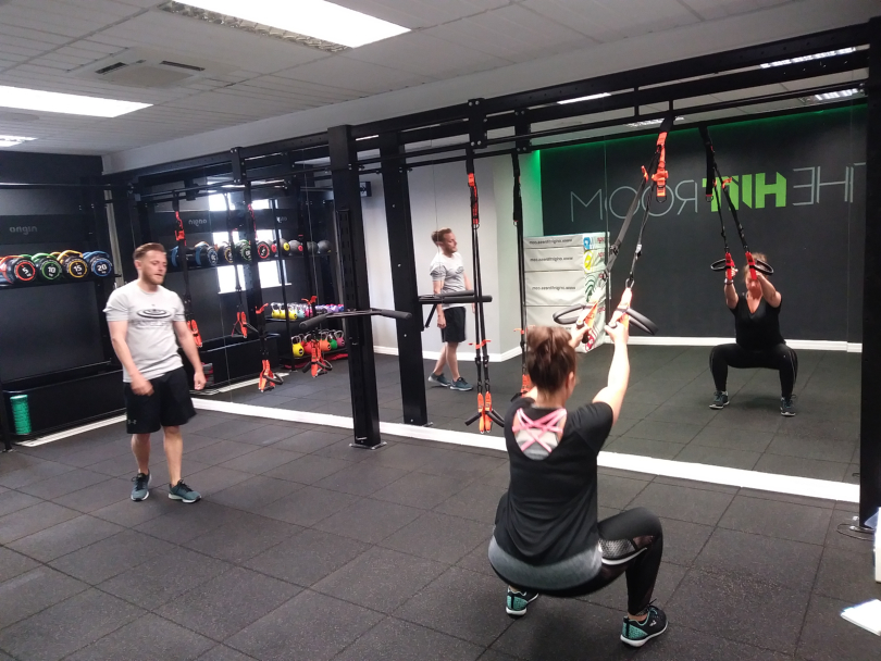 Darwin Escapes' Katrina Lawson doing squats in the new HIIT room at Langley's