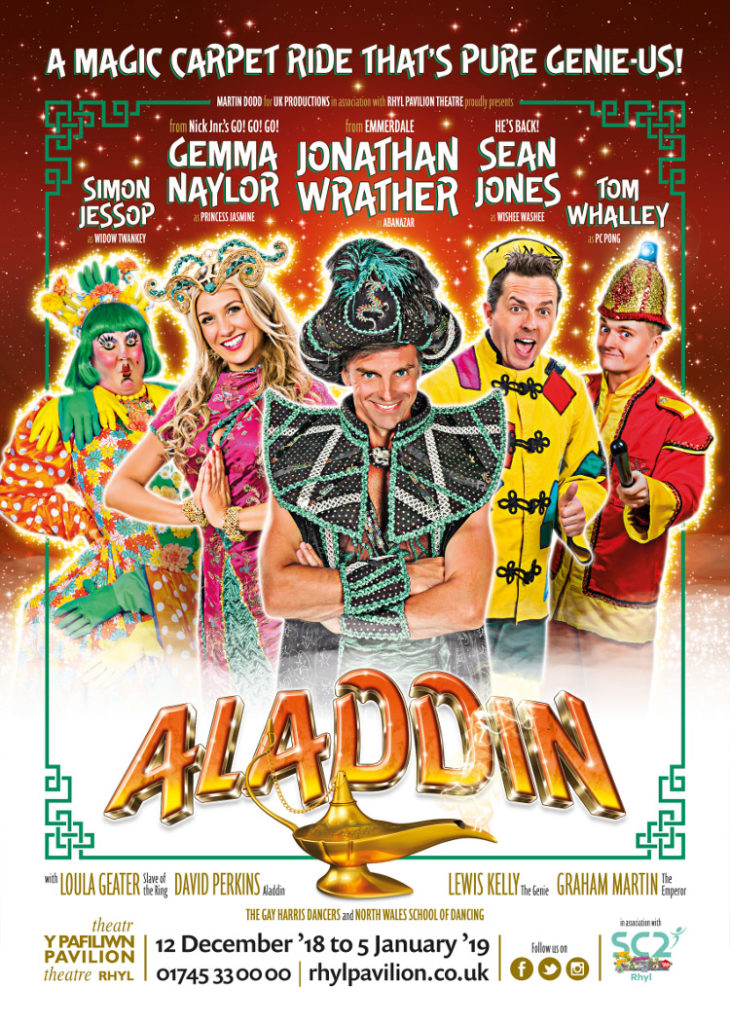 Photo of the promo poster for the Aladdin Panto at Rhyl Pavilion