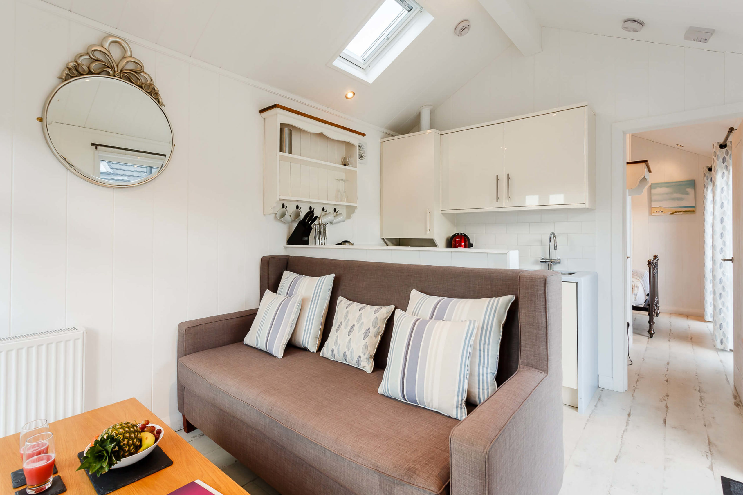 Interior shot of a lounge in a beach hut