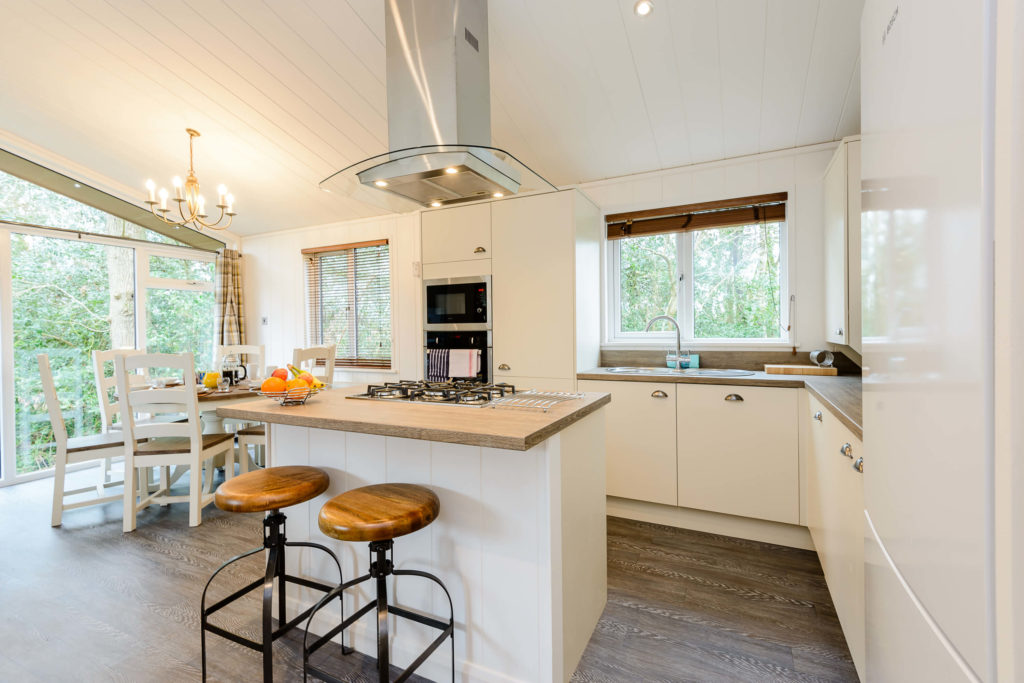 Kitchen in a lodge at Wareham Forest 