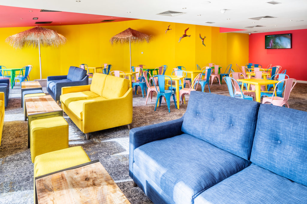 Colour seating area in the Bistro at Talacre Beach Resort