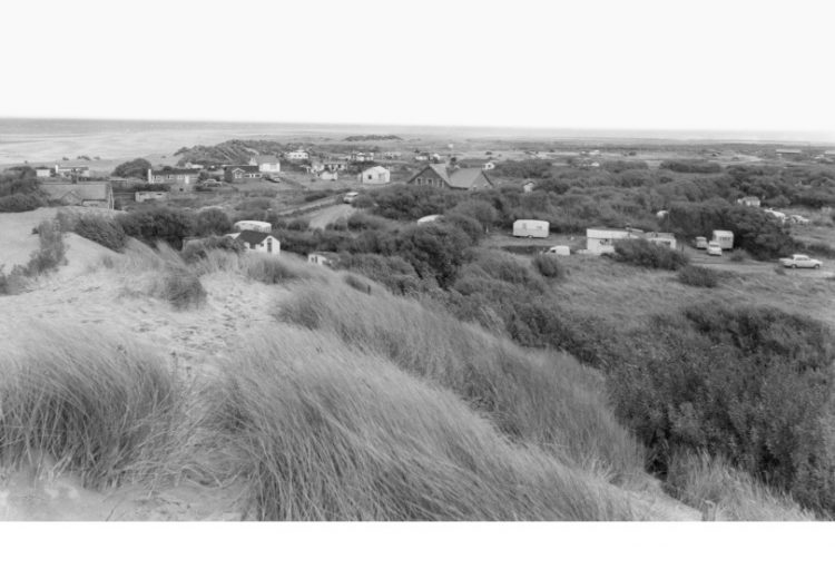 Old photo of the sand dunes and houses at Talacre