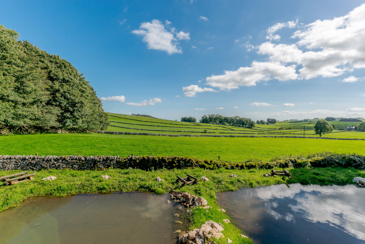 view of the peak district countryside from the bistro restuarant