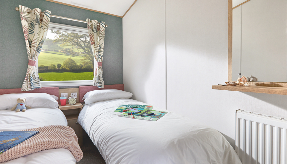 Interior shot of the twin bedroom in the ABI Roecliffe