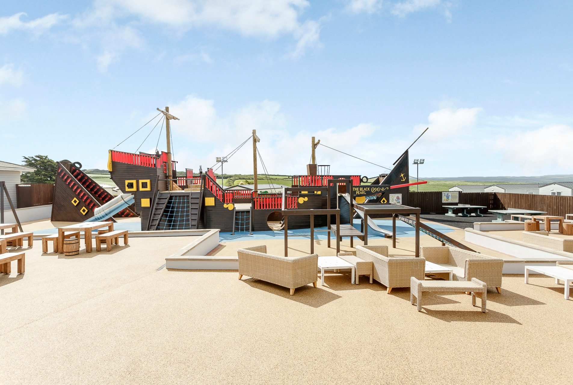 A shot of the pirate ship at Sandymouth