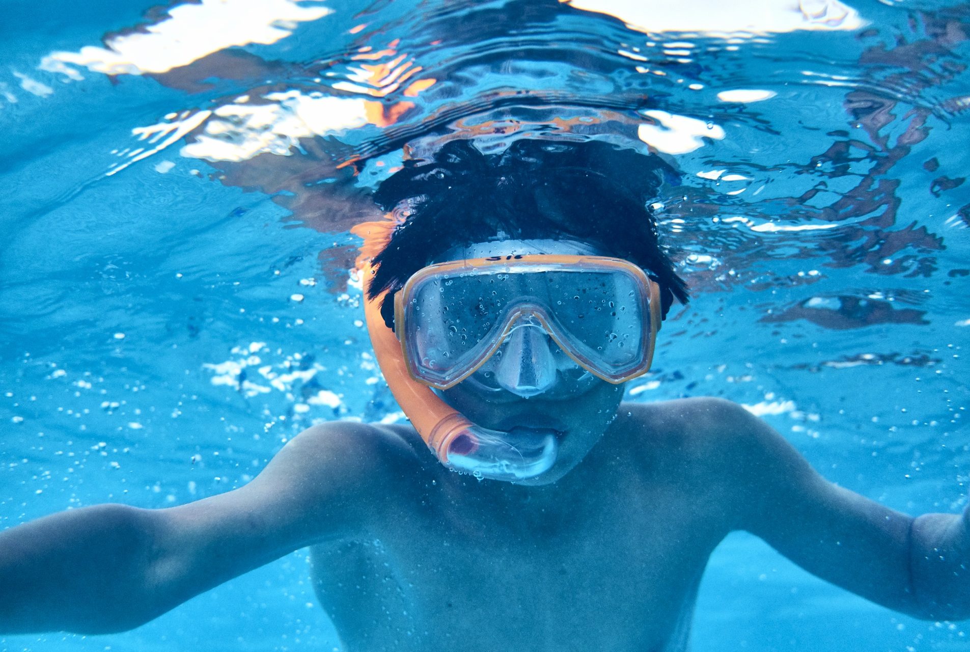Go active snorkeling. pool, underwater