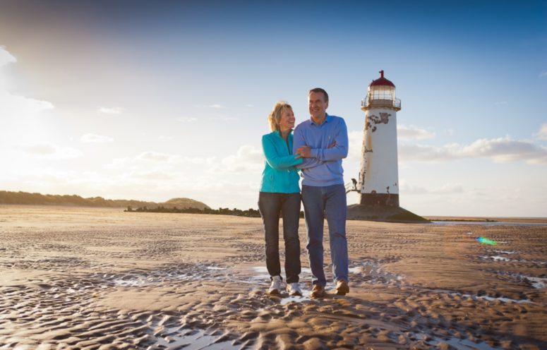 couple on the beach near Seaview Holiday Home Park