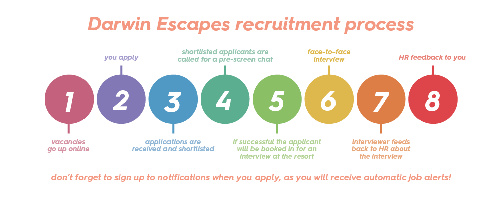 a graph ranging from 1 to 8 steps outlining the recruitment process