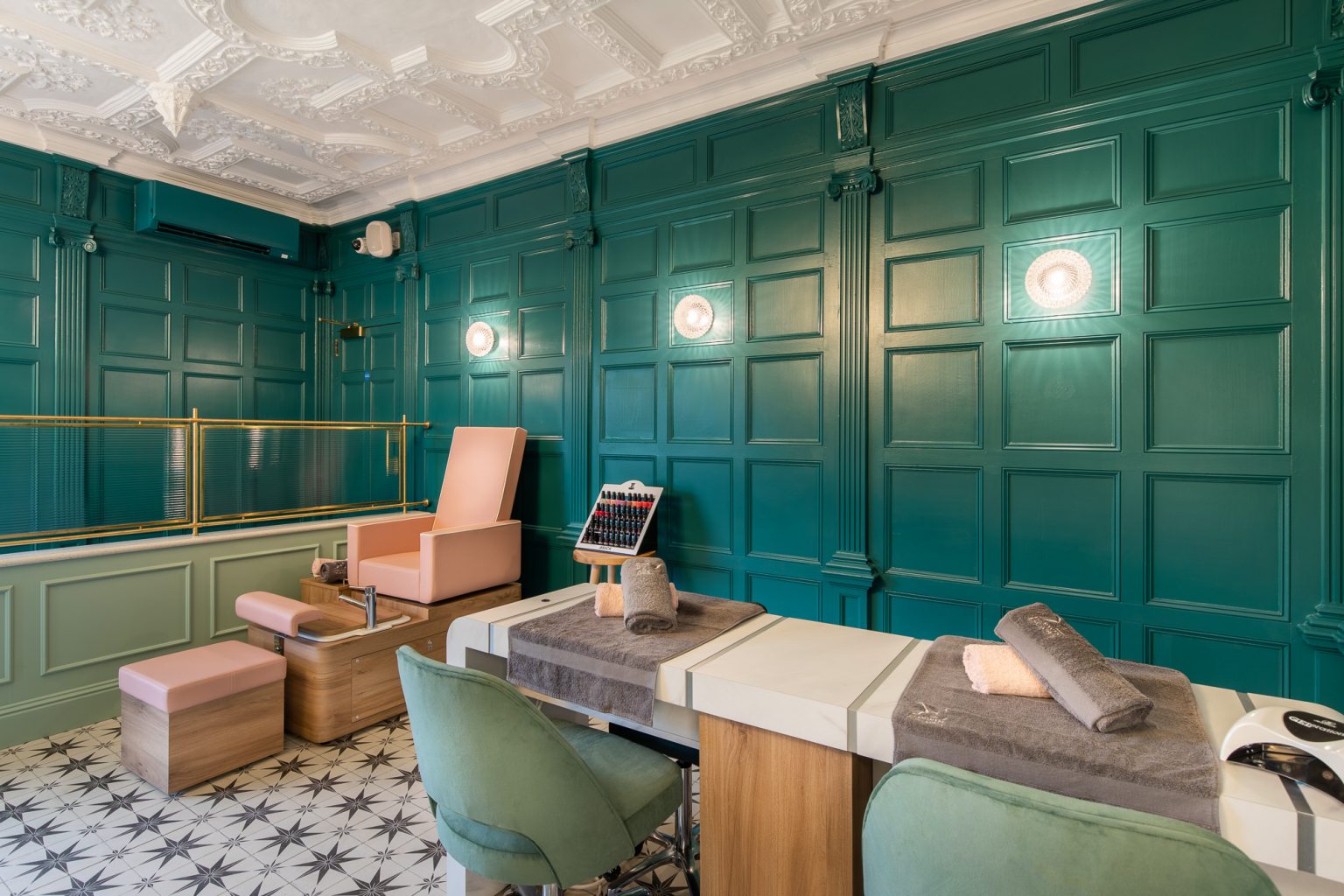 Manicure and pedicure station at the 1893 Spa in The Springs Resort in Oxford